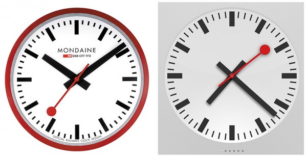 Relógio Mondaine vs. Relógio ("Clock") do iPad