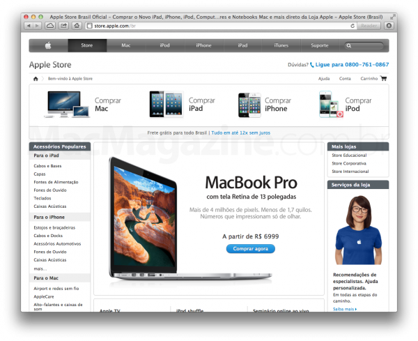 Apple Online Store de visual novo
