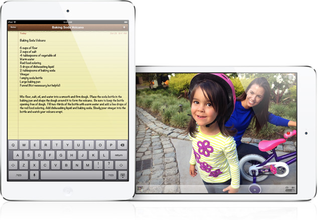 iPad mini rodando o app Notas