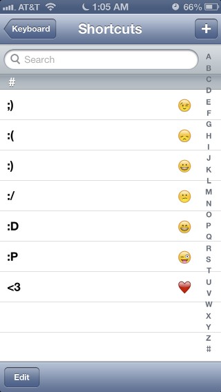 Atalhos para Emojis no iOS