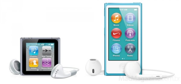 Comparativo entre iPods nano de sexta e sétima gerações