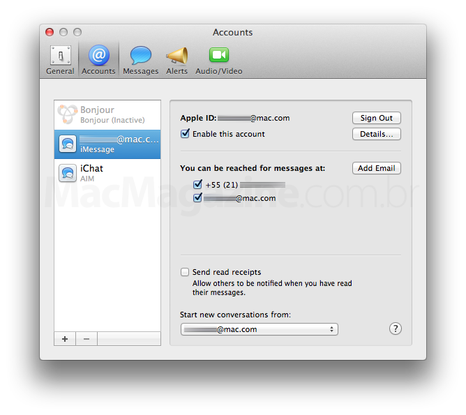 Configurando iMessage - Mac