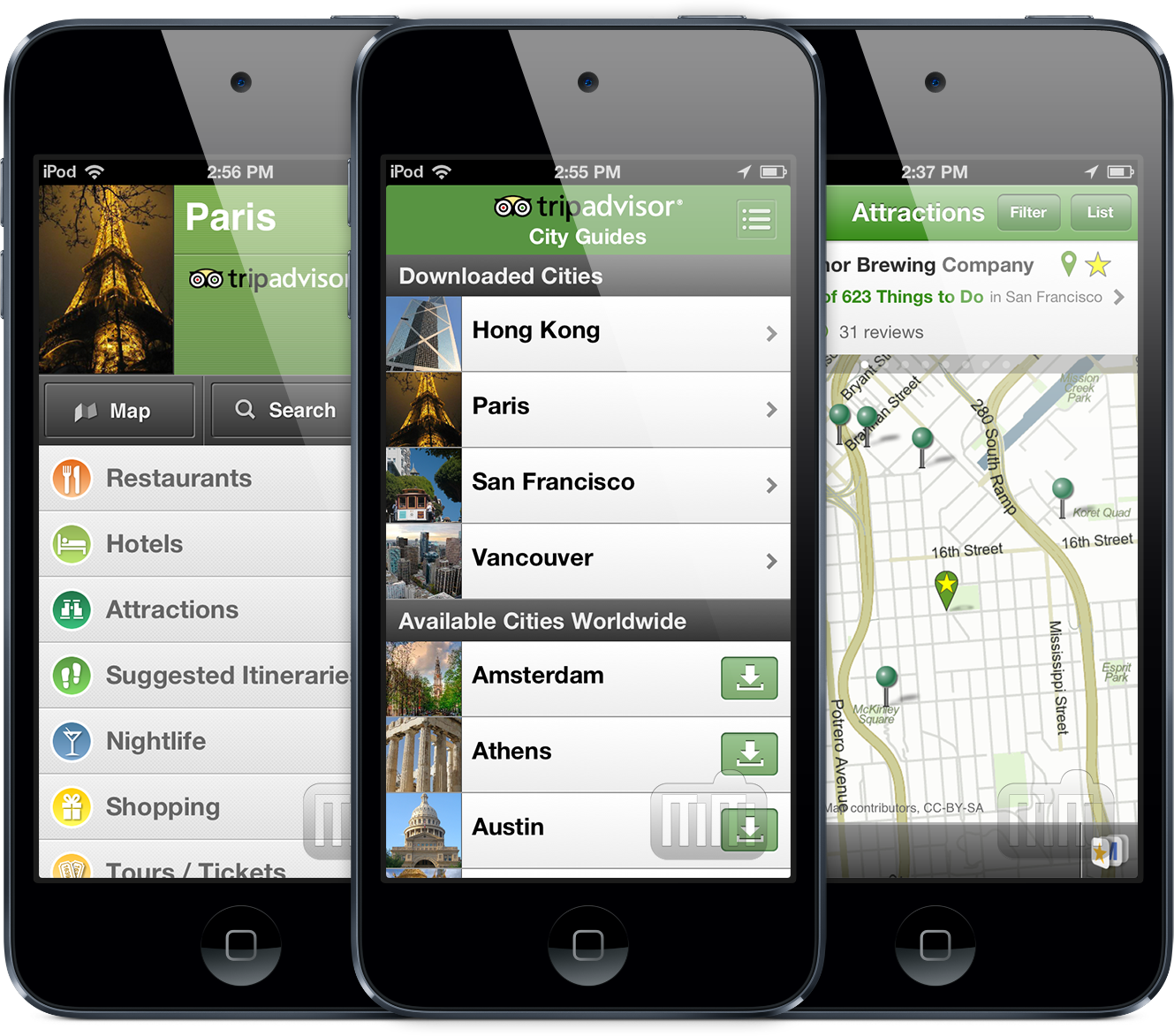 TripAdvisor Offline City Guides - iPods touch