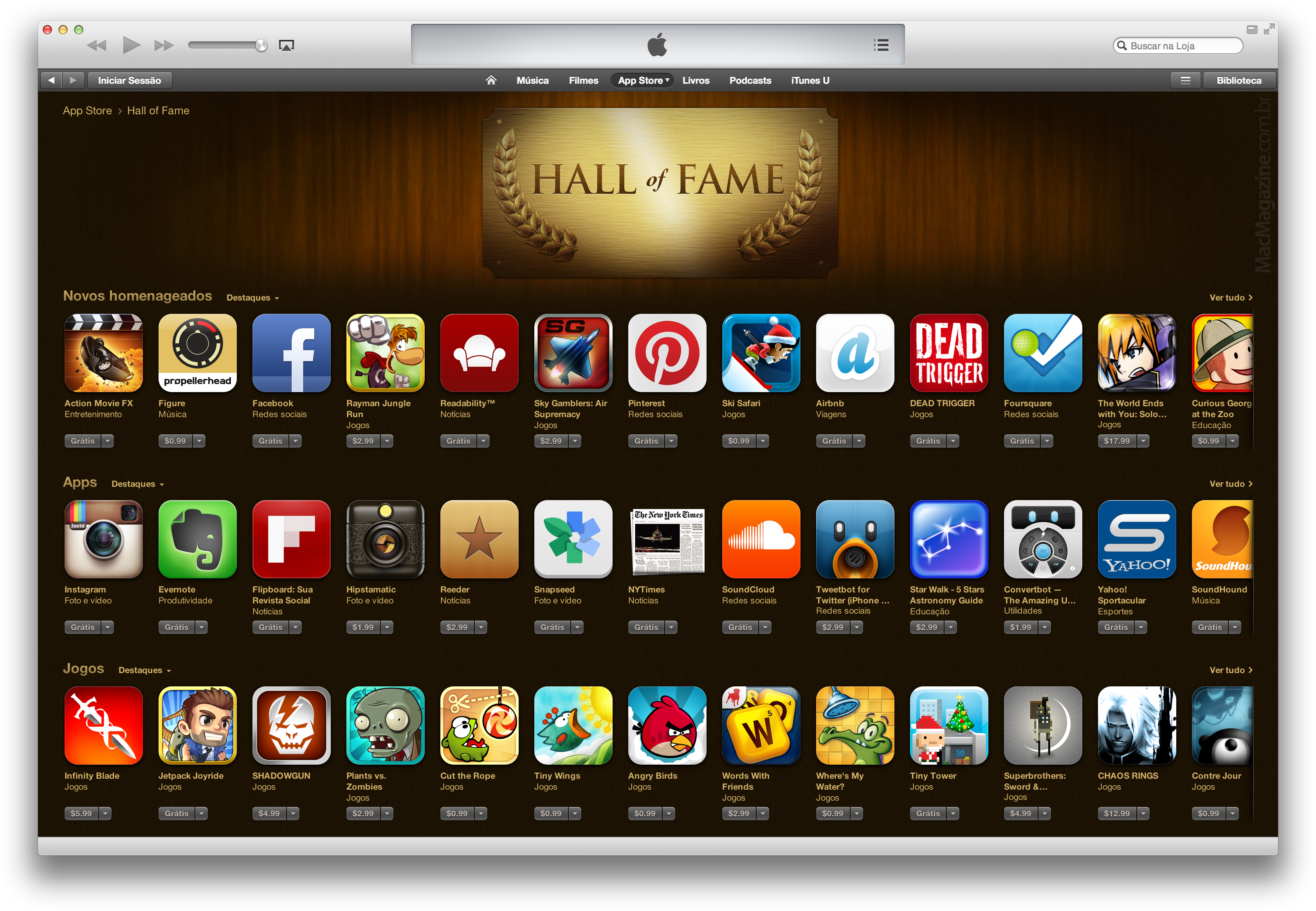Hall da Fama na App Store