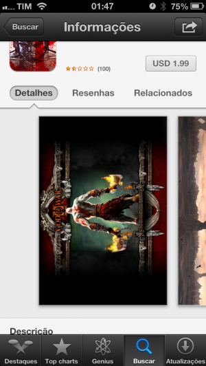 God of War falso na App Store