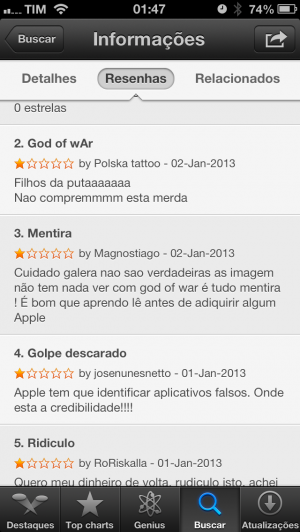 God of War falso na App Store