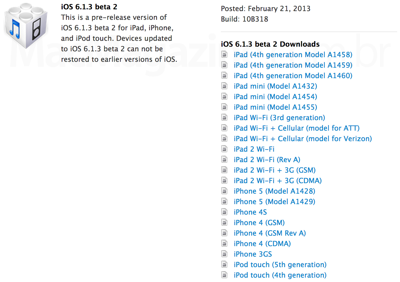 iOS 6.1.3 beta 2