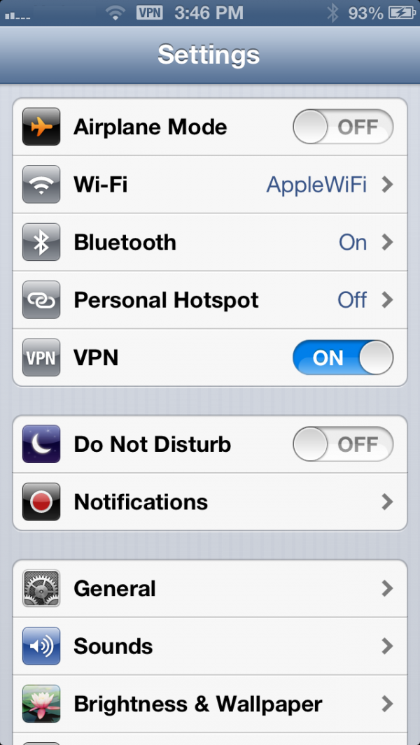 VPN no iOS