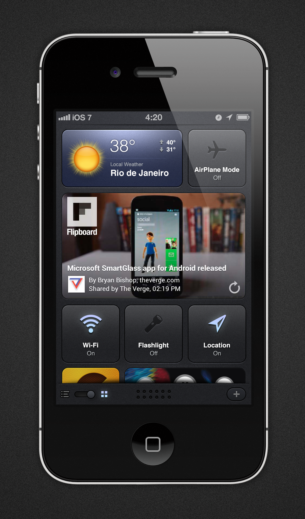 Conceito iOS 7 - Dashboard