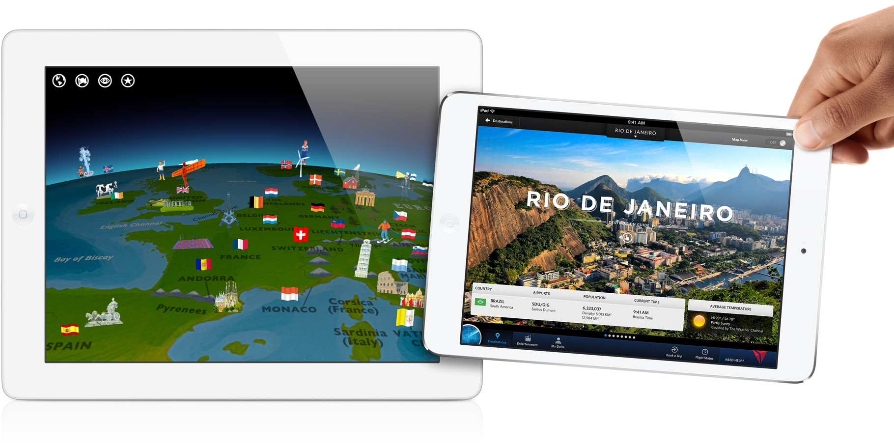 iPad divulgando o Rio de Janeiro