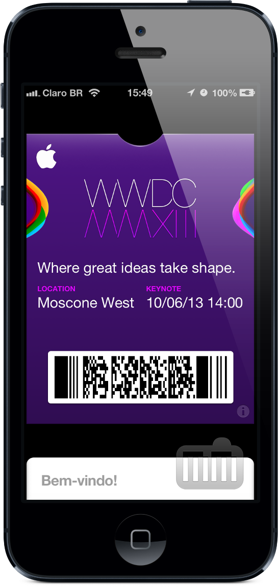 Ticket da WWDC 2013 para Passbook