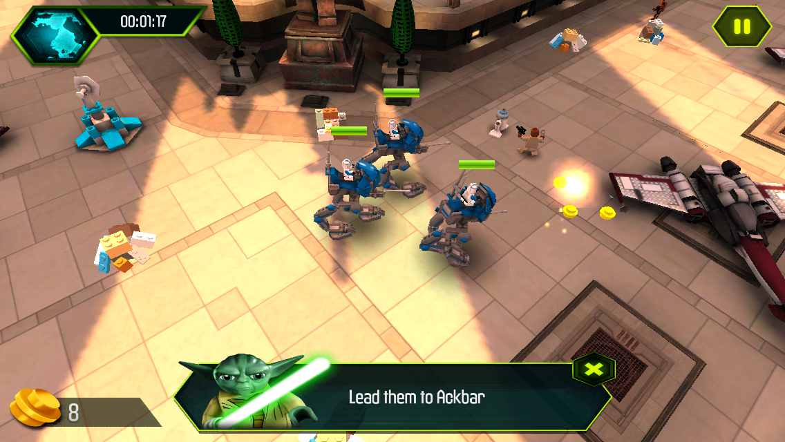 Screenshot do jogo LEGO Star Wars: Yoda Chronicles para iOS