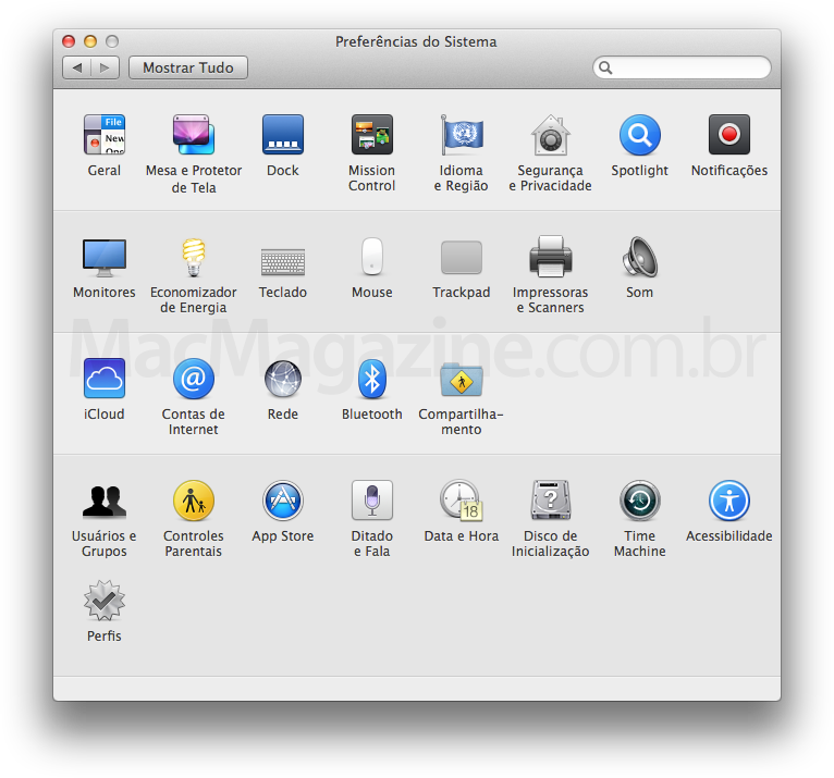 Screenshot do OS X Mavericks