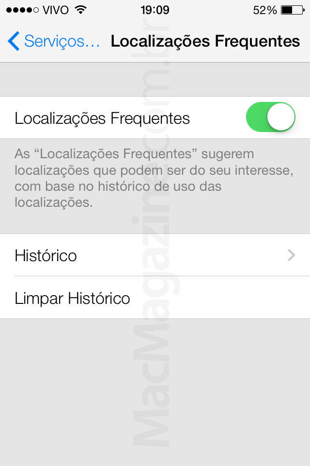 Screenshot do iOS 7