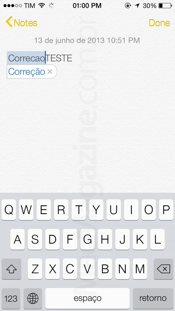 Screenshot do iOS 7