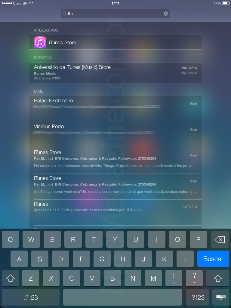 Screenshot do iOS 7 beta