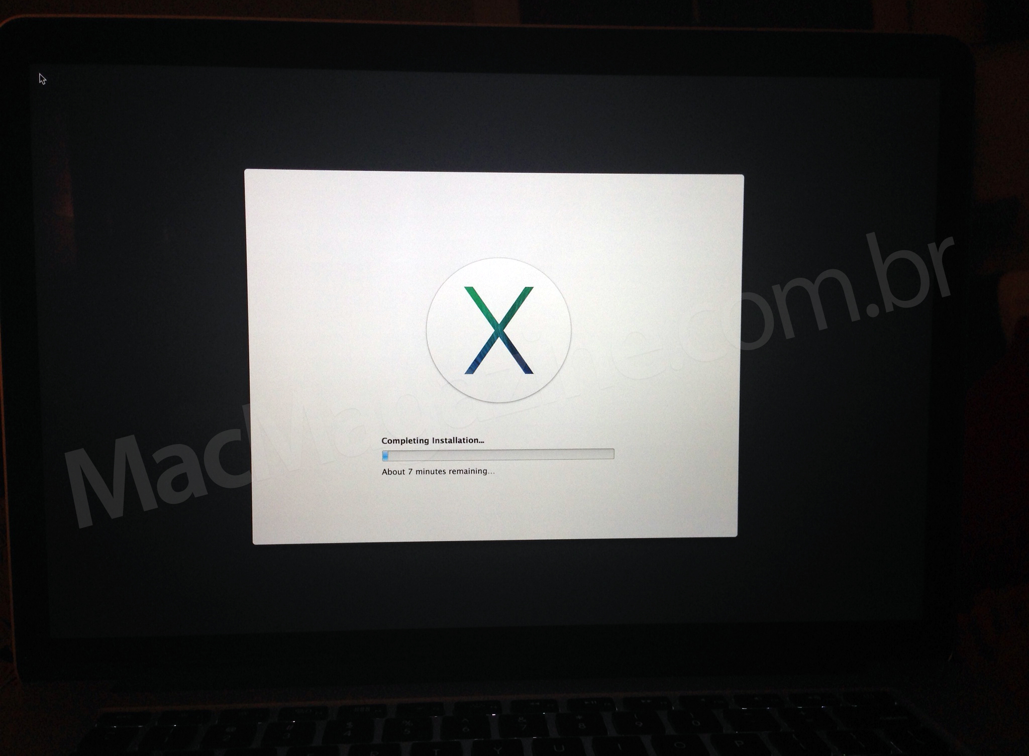 Tela de instalação do OS X Mavericks