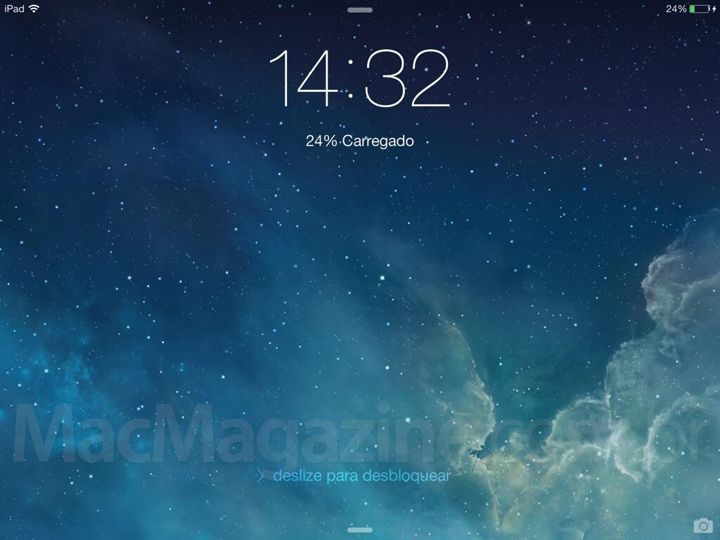 Tela inicial do iOS 7 beta 4 no iPad