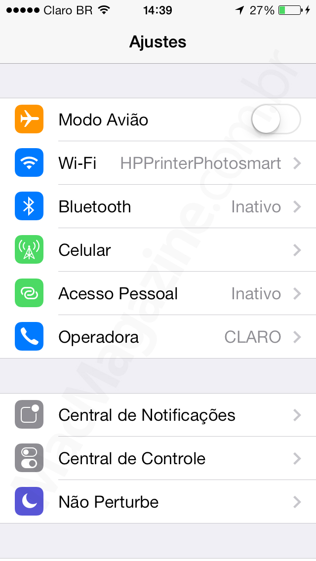 Screenshot do iOS 7 beta 5