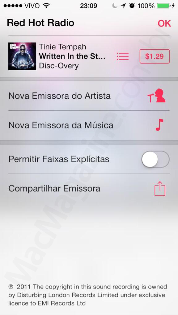 Screenshot do iOS 7 beta 5