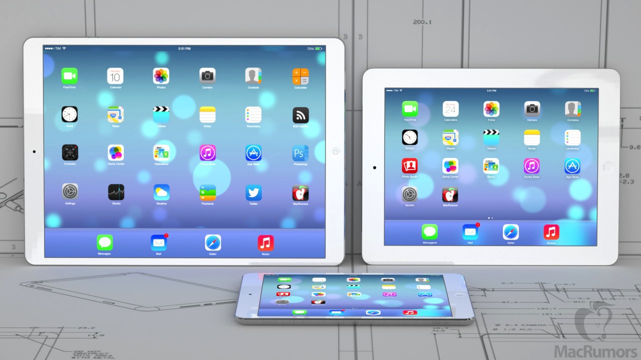 Mockup de novos iPads