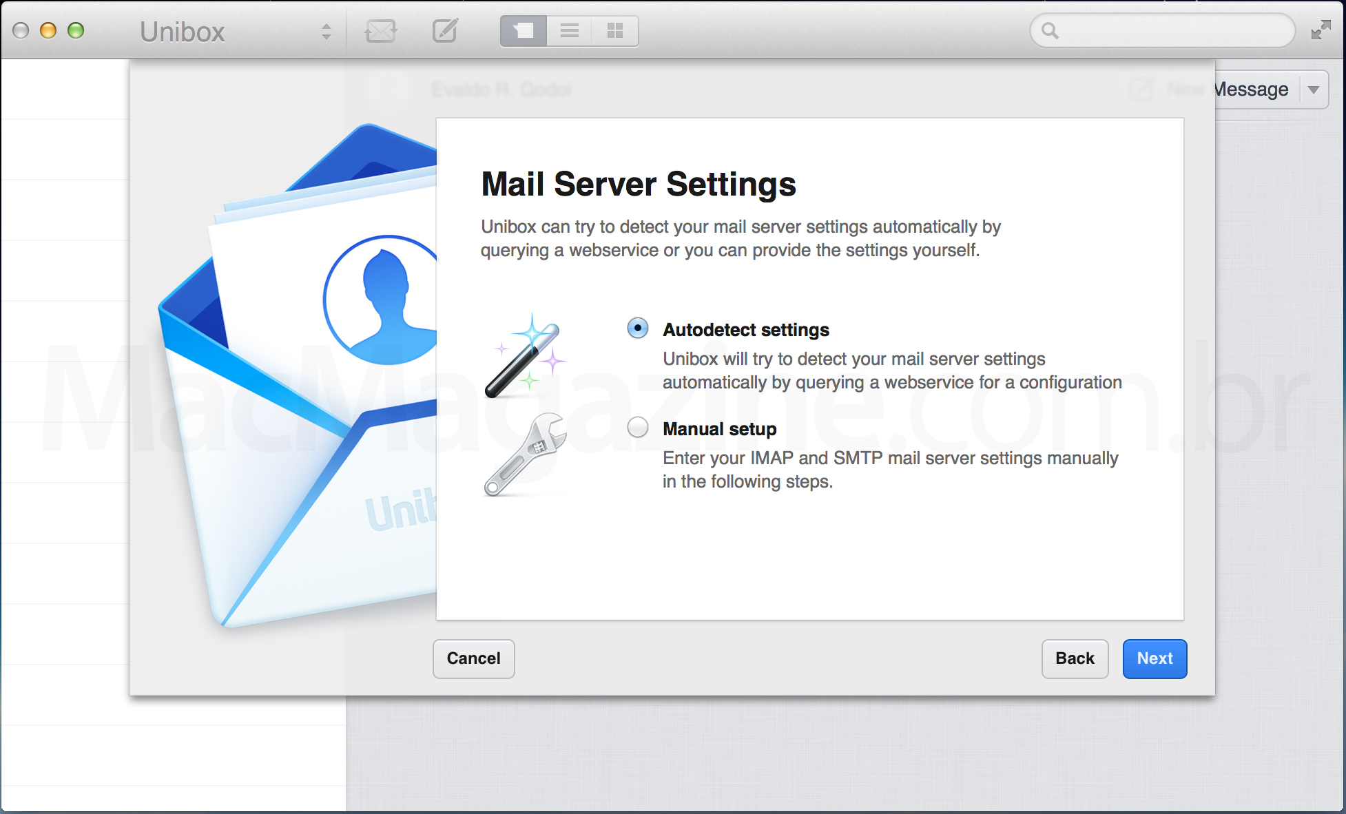 Screenshot do Unibox para Mac