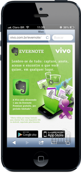 Promoção - Evernote + Vivo