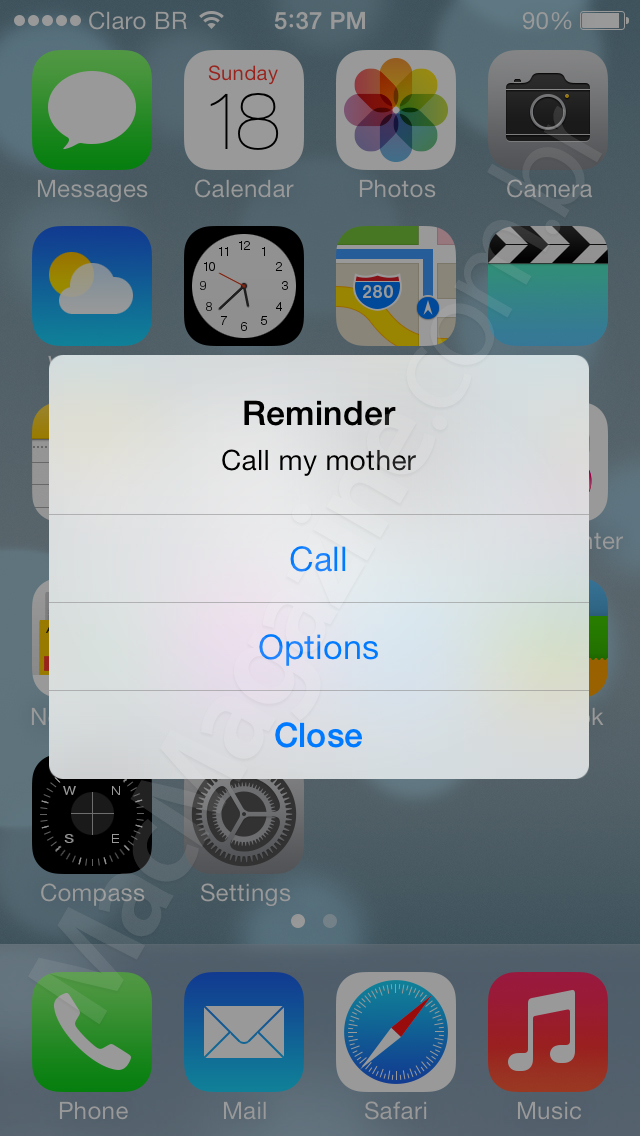 Screenshot do iOS 7 beta