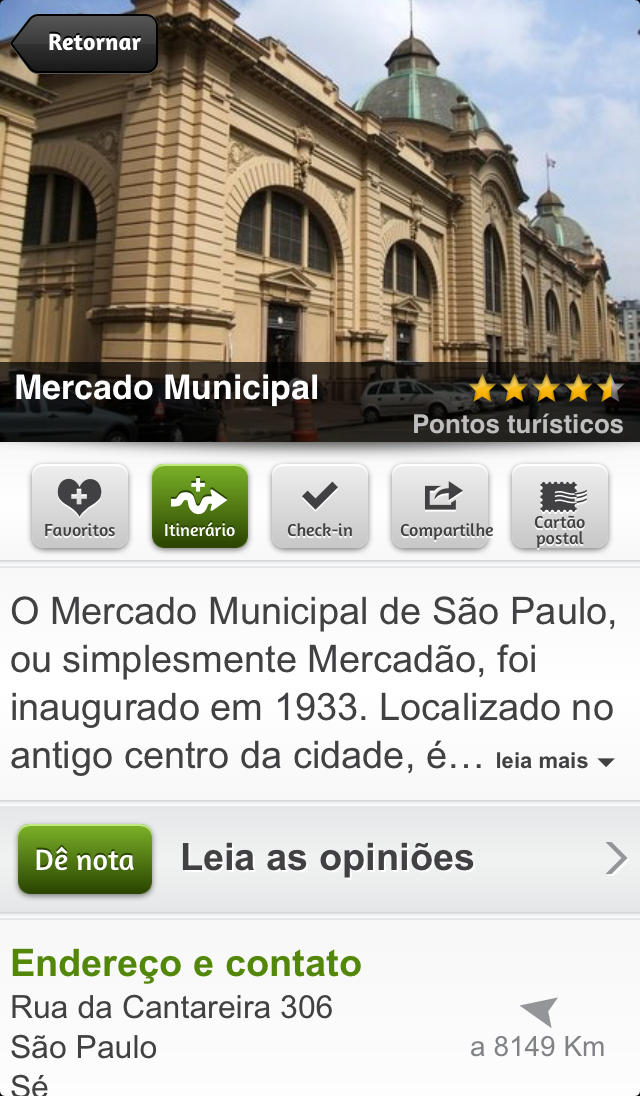 Aplicativo mTrip para iPhones/iPods touch