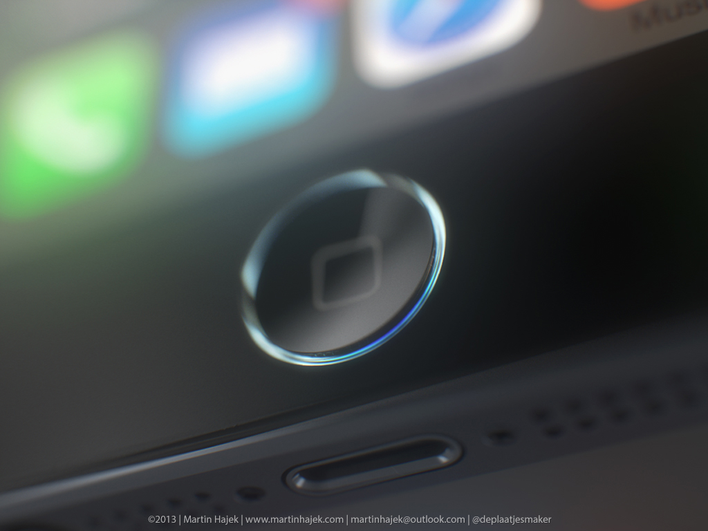 Mockup de iPhone 5S com novo botão Home
