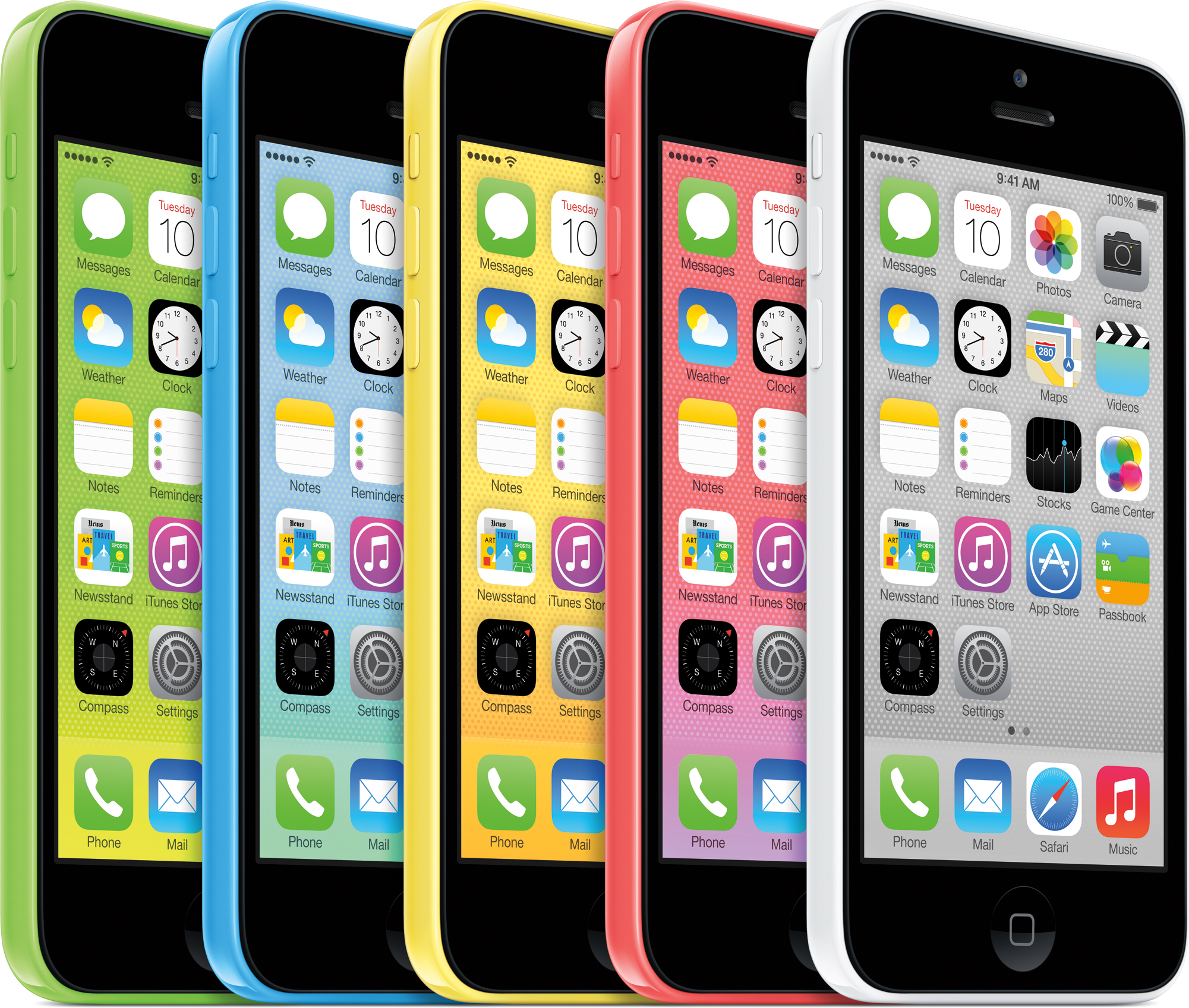 Cores dos iPhones 5c