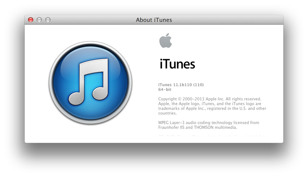 Sobre o iTunes 11.1b110
