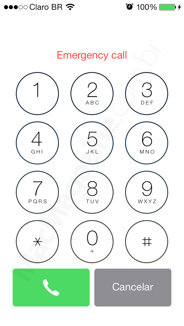 Ligação de emergência no iOS 7