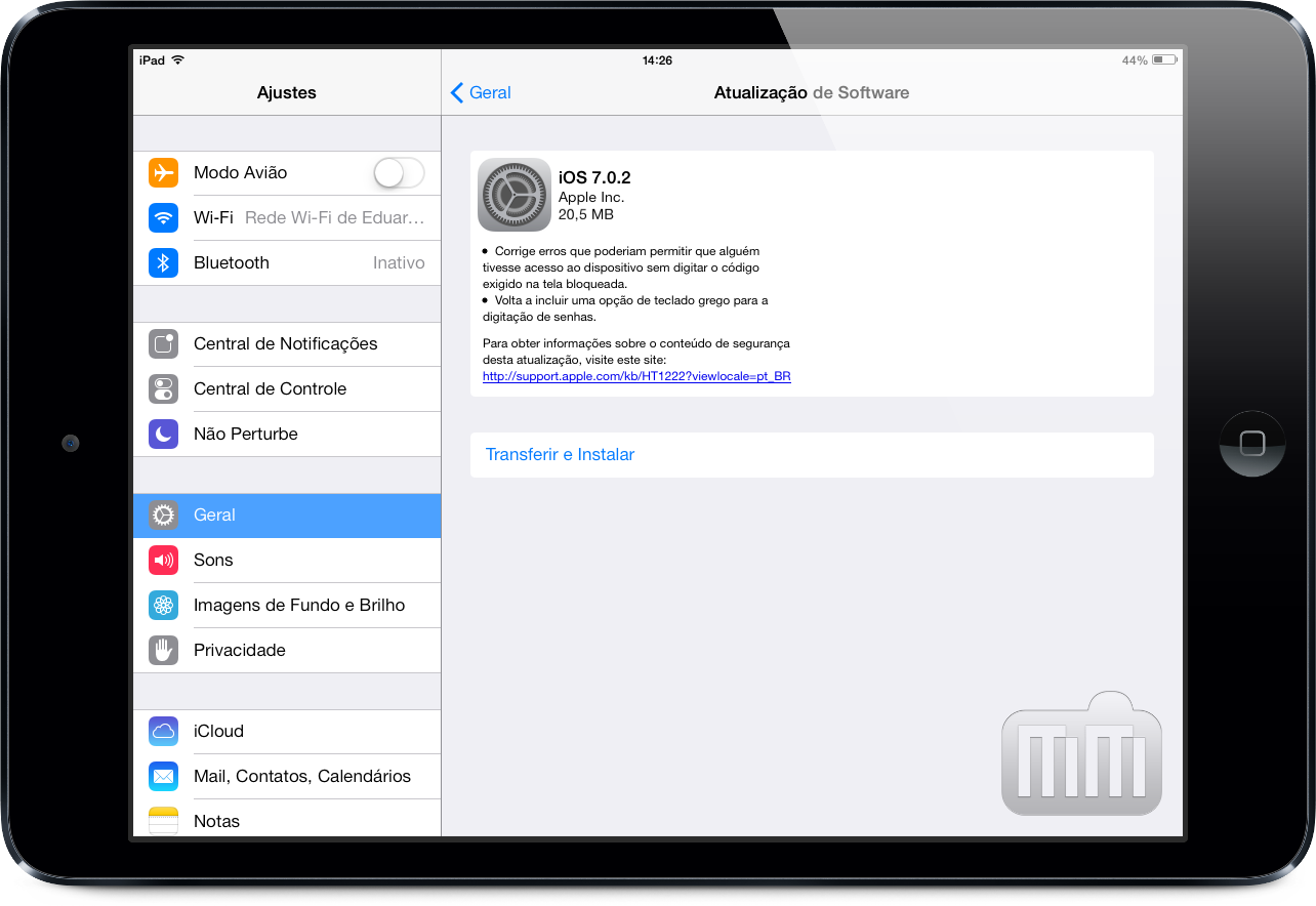 iOS 7.0.2 num iPad mini