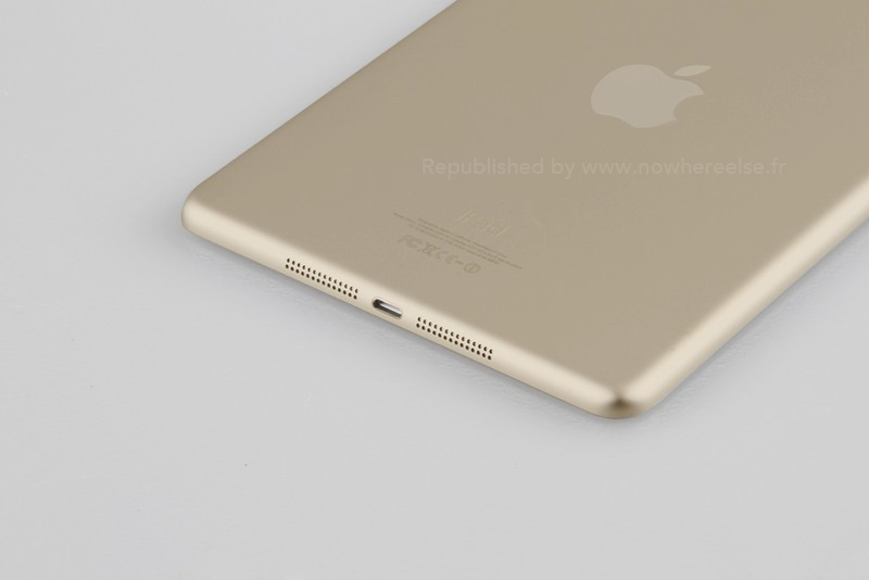 Render de iPad mini dourado com Touch ID
