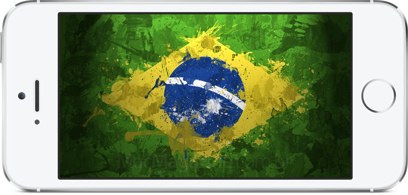 iPhone 5s com a bandeira do Brasil