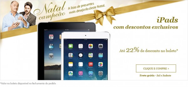 Oferta de iPads na Fast Shop