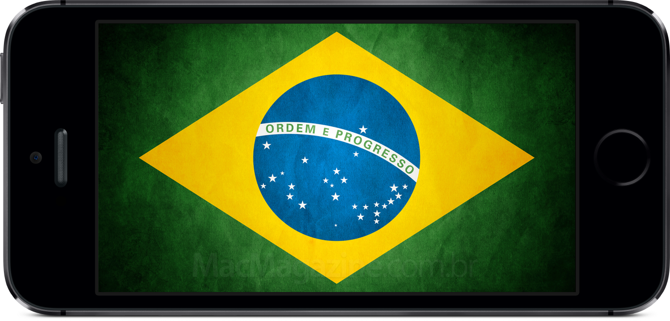 iPhone 5s com bandeira do Brasil