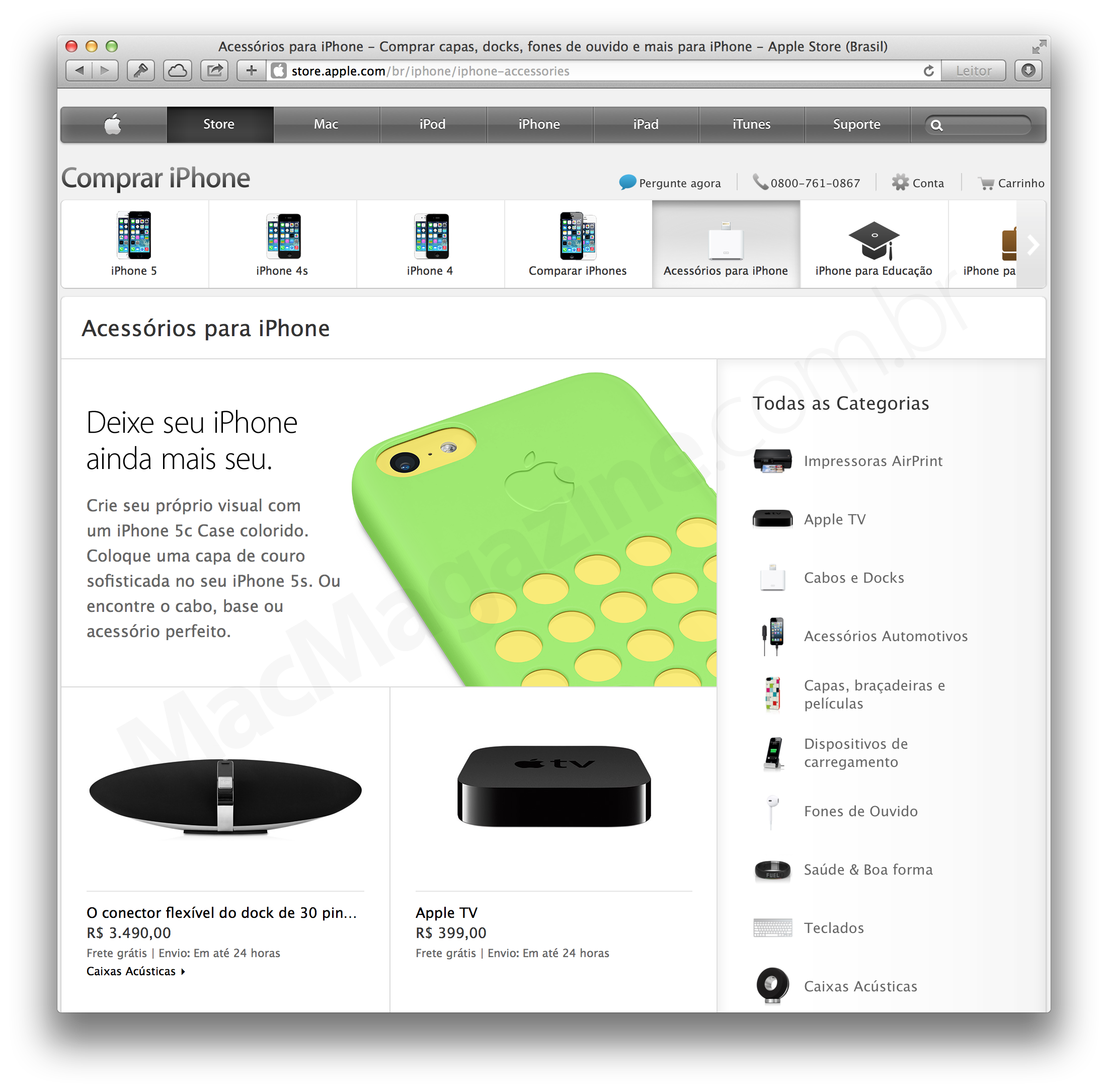 Case para iPhones 5c na Apple Online Store