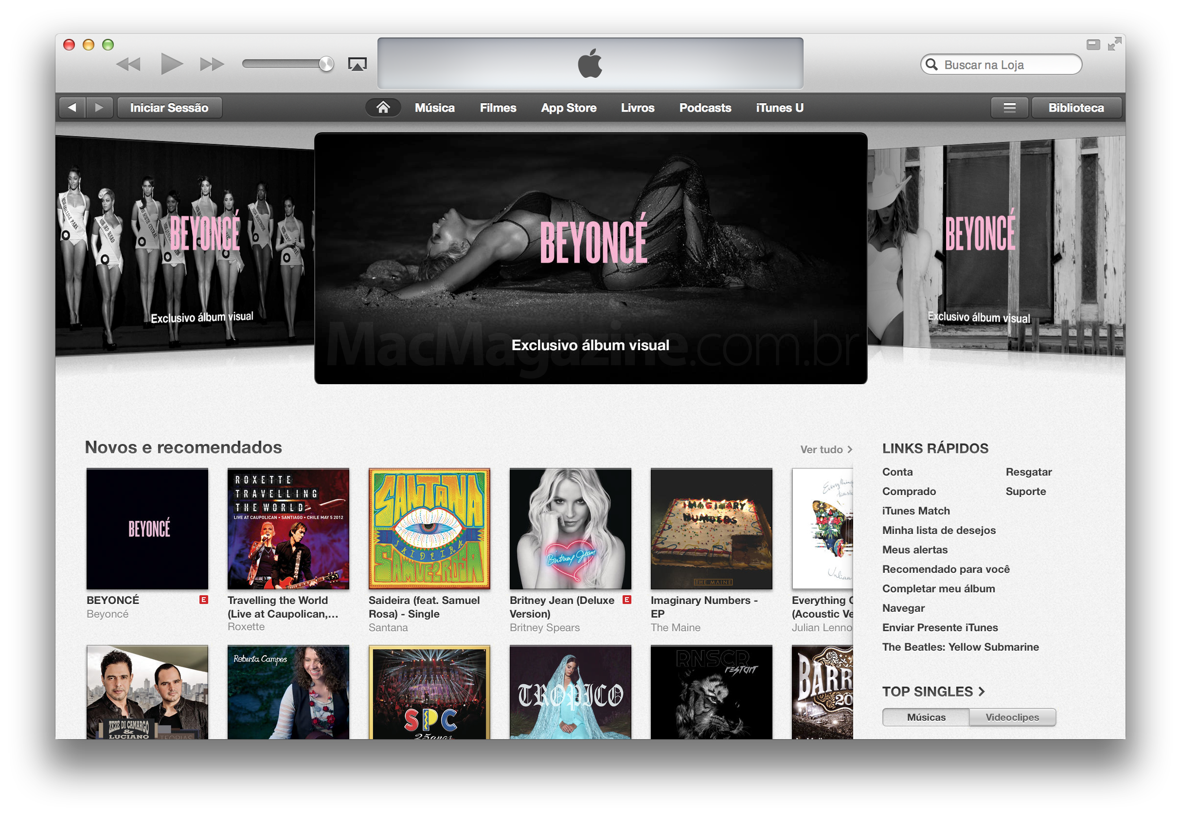 Beyoncé em destaque na iTunes Store
