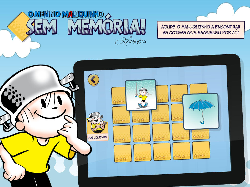 Jogo "O Menino Maluquinho Sem Memória" para iPads