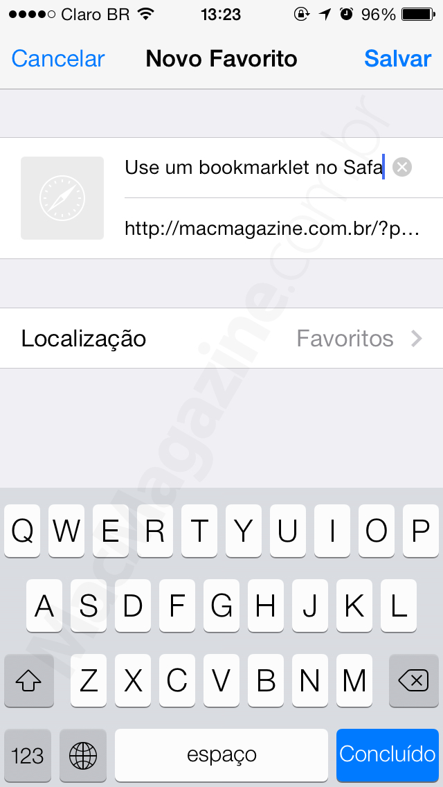 Criando um bookmarklet para o 1Password (iOS)
