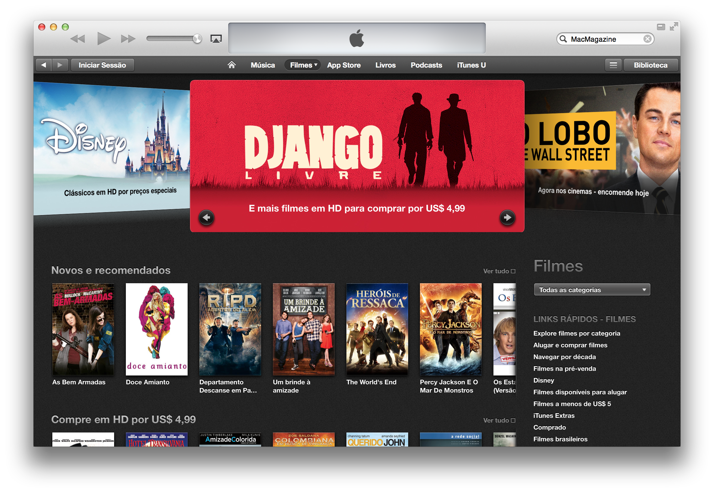 Ofertas na iTunes [Movie] Store