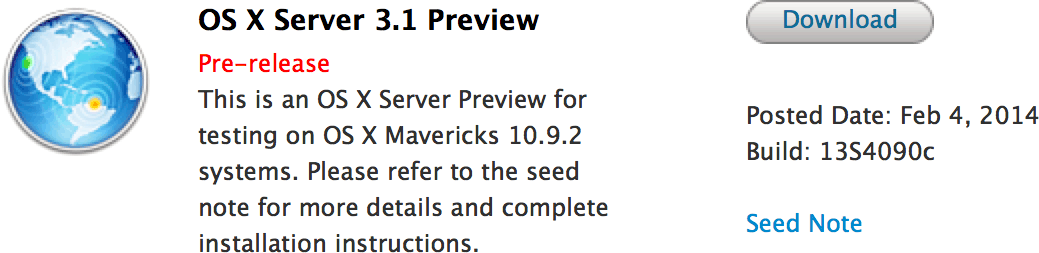 OS X Server 3.1 Preview