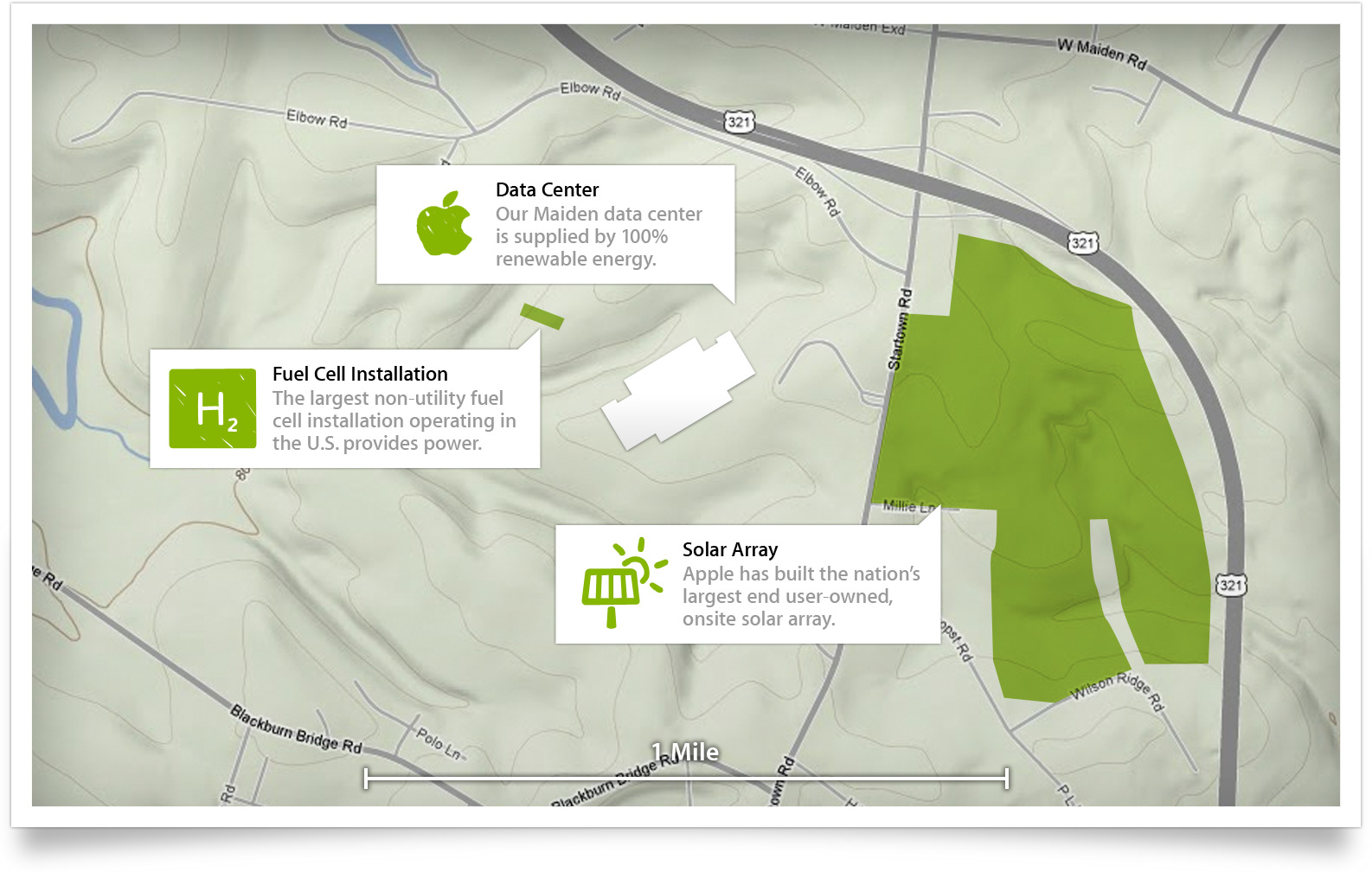 Instalações verdes da Apple