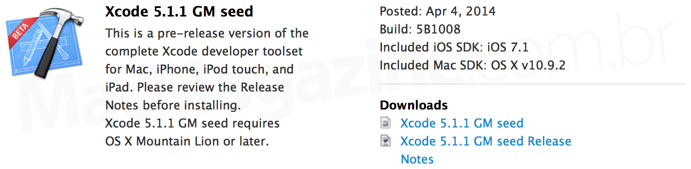Xcode 5.1.1 GM