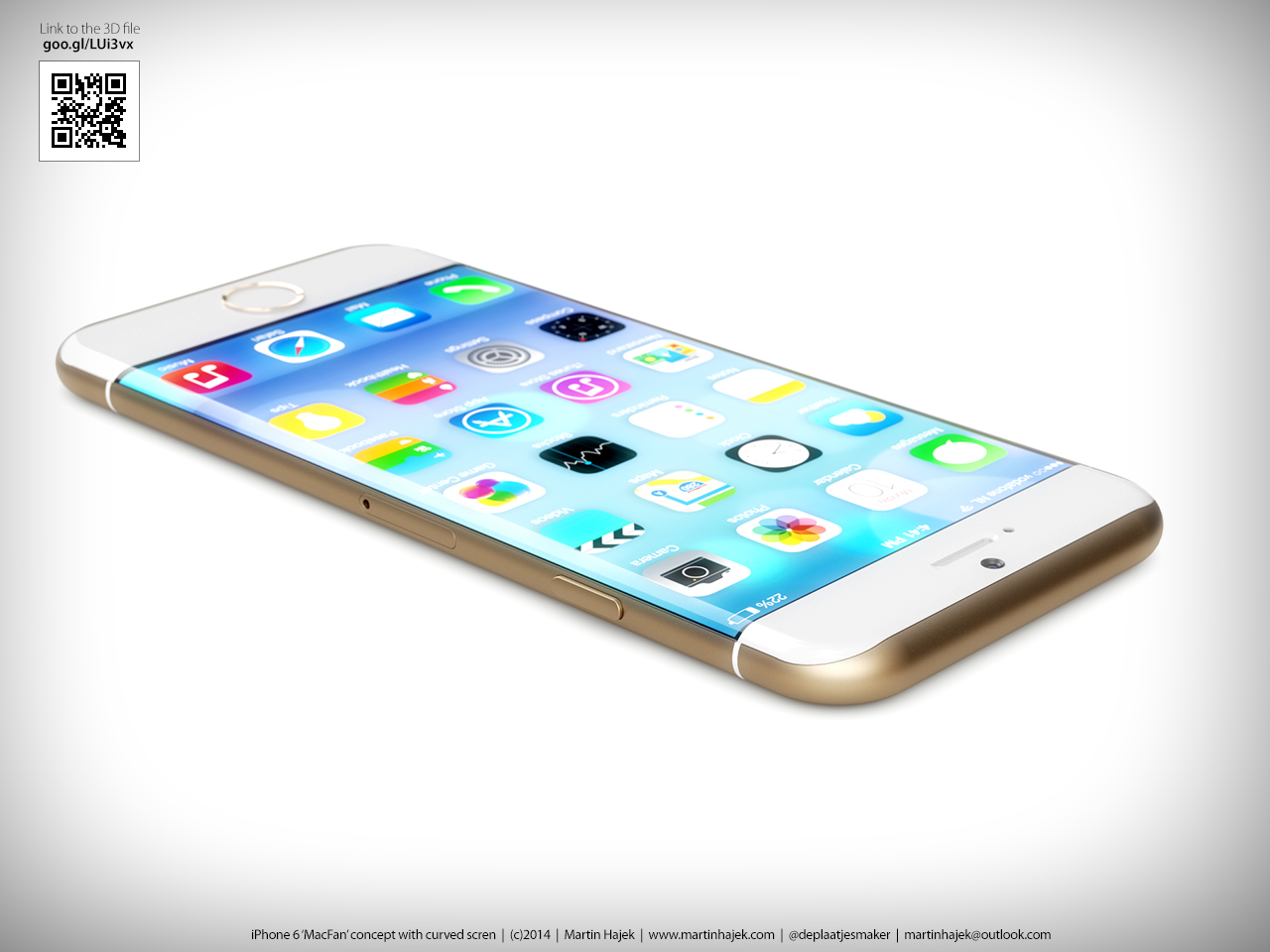 Conceito de iPhone 6 com tela curva
