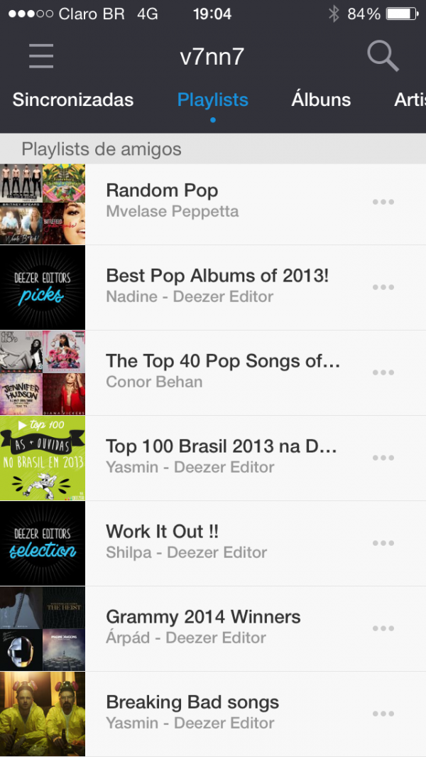 Deezer no iOS