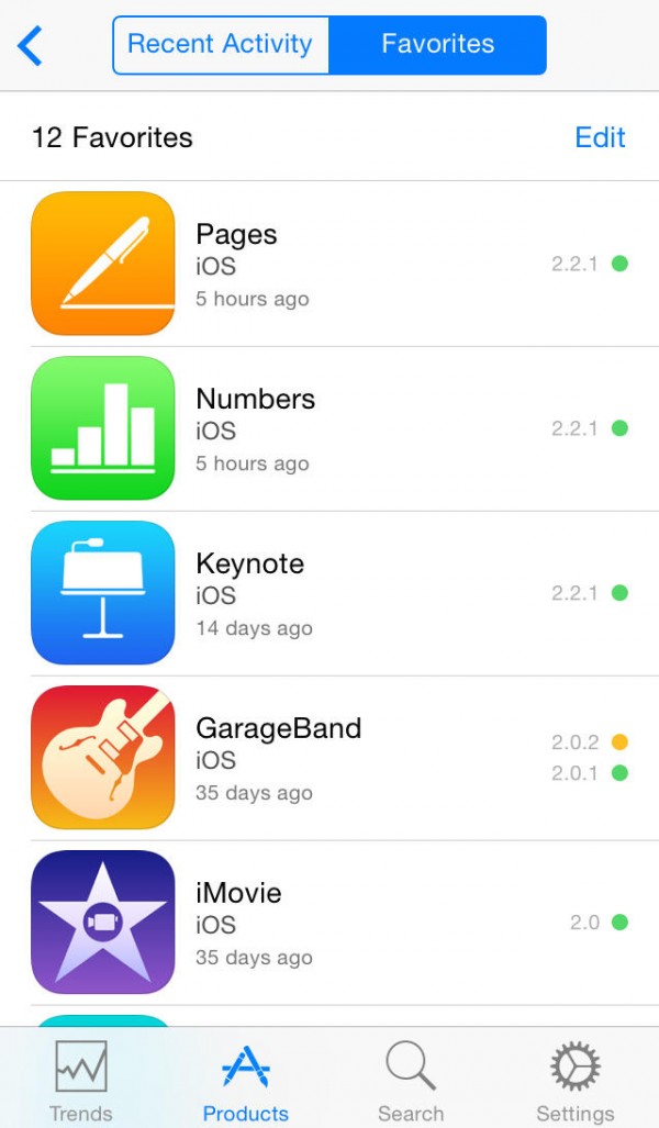 App iTunes Connect para iOS