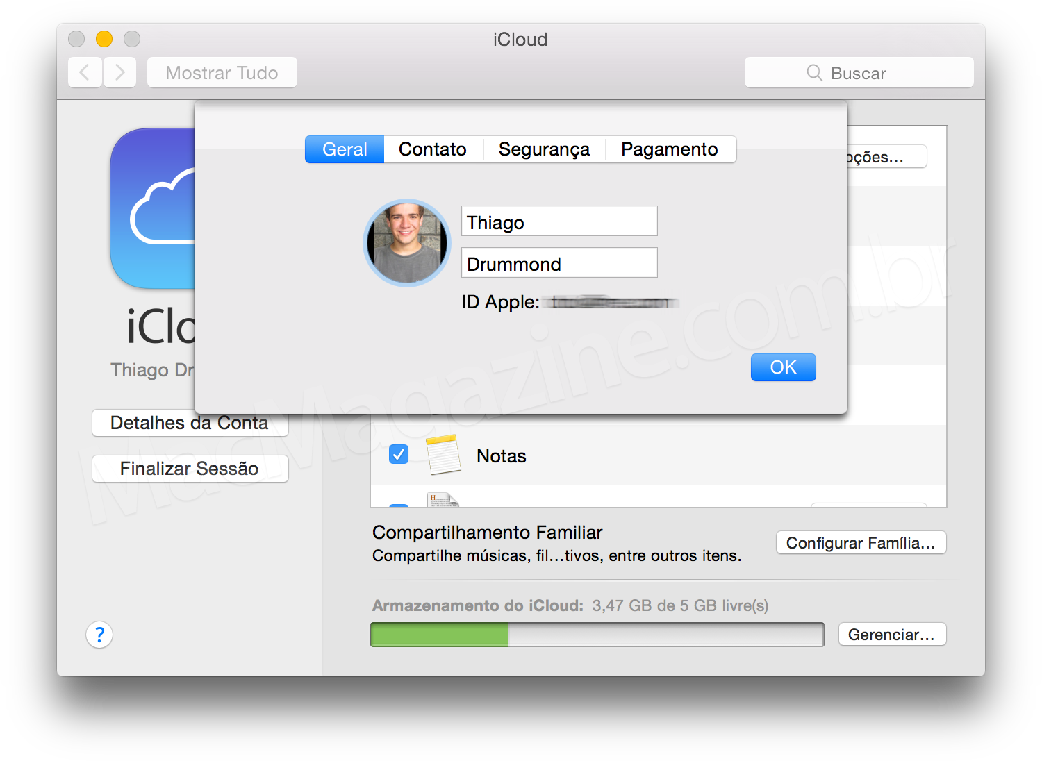 Screenshot do OS X Yosemite